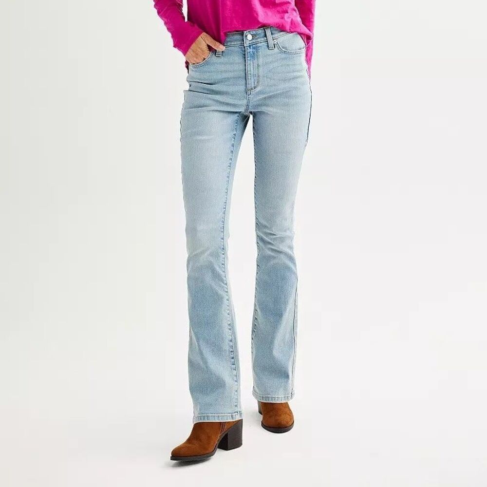 Sonoma Mid-Rise Bootcut Jeans Womens 6 Blue Light Wash Stretch NEW